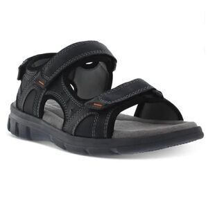WEATHERPROOF VINTAGE Mens Black Cushioned Cole Round Toe Wedge Sandals Shoes